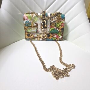 Floral Gold Chain Women Bag